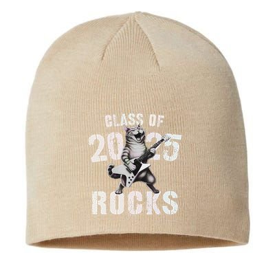 Cat Class Of 2025 Rocks Cat Graduated Signature Party Sustainable Beanie