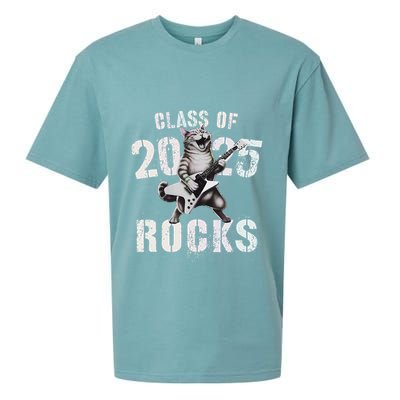 Cat Class Of 2025 Rocks Cat Graduated Signature Party Sueded Cloud Jersey T-Shirt