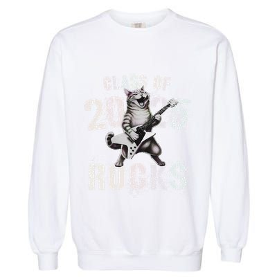 Cat Class Of 2025 Rocks Cat Graduated Signature Party Garment-Dyed Sweatshirt