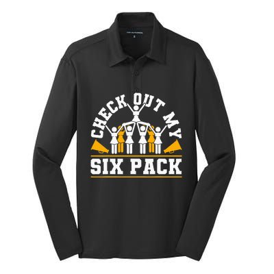 Cheerleading Check Out My Six Pack Silk Touch Performance Long Sleeve Polo