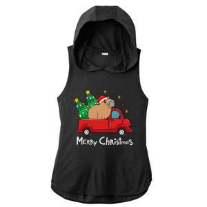 Capybara Christmas Ornament Truck Tree Funny Xmas Gift Ladies PosiCharge Tri-Blend Wicking Draft Hoodie Tank