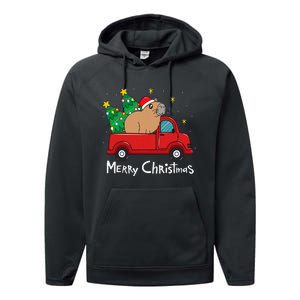 Capybara Christmas Ornament Truck Tree Funny Xmas Gift Performance Fleece Hoodie