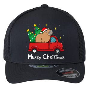 Capybara Christmas Ornament Truck Tree Funny Xmas Gift Flexfit Unipanel Trucker Cap