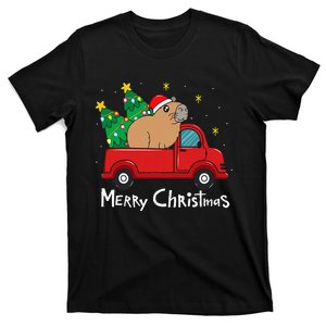 Capybara Christmas Ornament Truck Tree Funny Xmas Gift T-Shirt