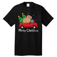 Capybara Christmas Ornament Truck Tree Funny Xmas Gift Tall T-Shirt