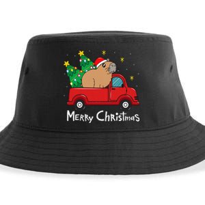 Capybara Christmas Ornament Truck Tree Funny Xmas Gift Sustainable Bucket Hat