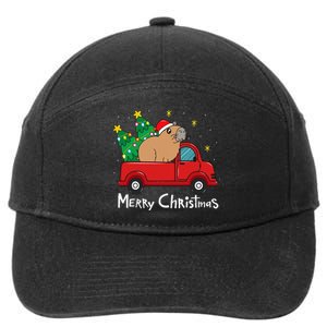 Capybara Christmas Ornament Truck Tree Funny Xmas Gift 7-Panel Snapback Hat