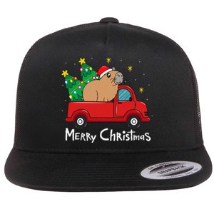 Capybara Christmas Ornament Truck Tree Funny Xmas Gift Flat Bill Trucker Hat