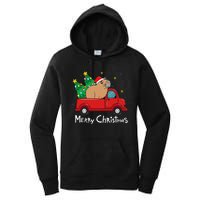 Capybara Christmas Ornament Truck Tree Funny Xmas Gift Women's Pullover Hoodie