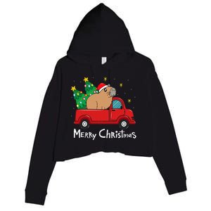 Capybara Christmas Ornament Truck Tree Funny Xmas Gift Crop Fleece Hoodie