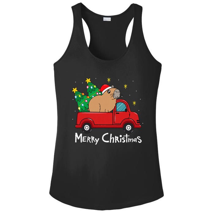 Capybara Christmas Ornament Truck Tree Funny Xmas Gift Ladies PosiCharge Competitor Racerback Tank