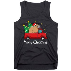 Capybara Christmas Ornament Truck Tree Funny Xmas Gift Tank Top