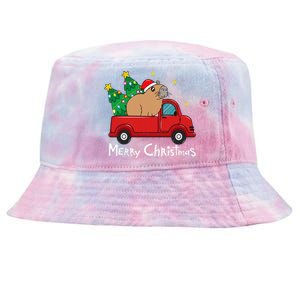 Capybara Christmas Ornament Truck Tree Funny Xmas Gift Tie-Dyed Bucket Hat