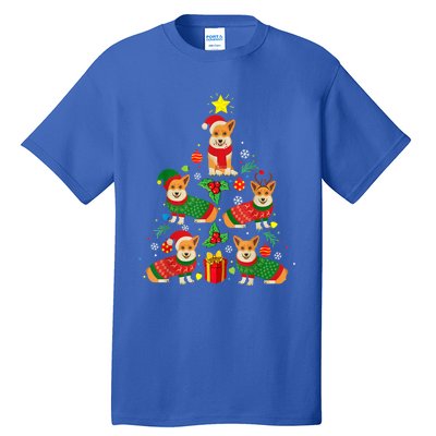 Corgi Christmas Ornat Tree Decor Funny Dog Xmas Lights Gift Tall T-Shirt