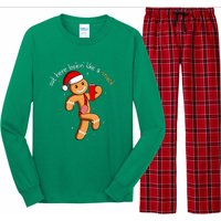 Cute Chritsmas Out Here Looking Like A Snack Funny Boujee Xmas Gingerbread Gift Long Sleeve Pajama Set