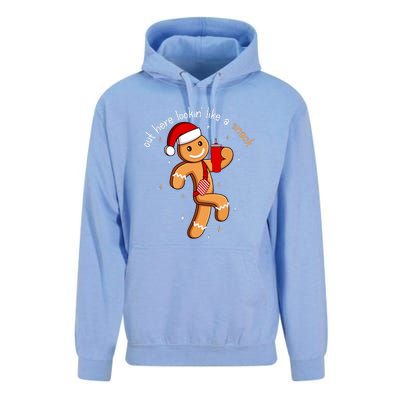 Cute Chritsmas Out Here Looking Like A Snack Funny Boujee Xmas Gingerbread Gift Unisex Surf Hoodie