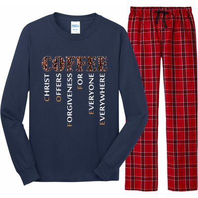 Coffee Christ Offers Forgiveness For Everyone Everywhere Long Sleeve Pajama Set