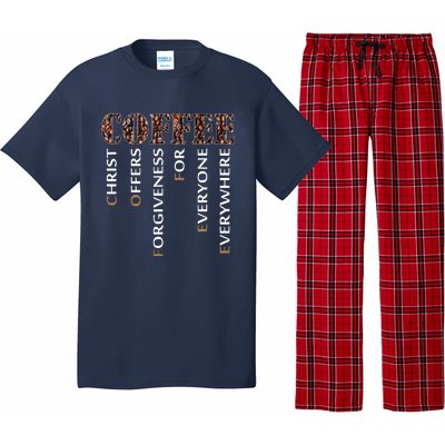 Coffee Christ Offers Forgiveness For Everyone Everywhere Pajama Set