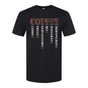 Coffee Christ Offers Forgiveness For Everyone Everywhere Softstyle CVC T-Shirt