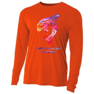 Carmelbythesea Ca Orca Killer Whale Native American Cooling Performance Long Sleeve Crew