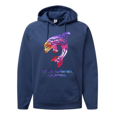 Carmelbythesea Ca Orca Killer Whale Native American Performance Fleece Hoodie