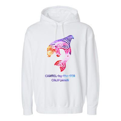 Carmelbythesea Ca Orca Killer Whale Native American Garment-Dyed Fleece Hoodie