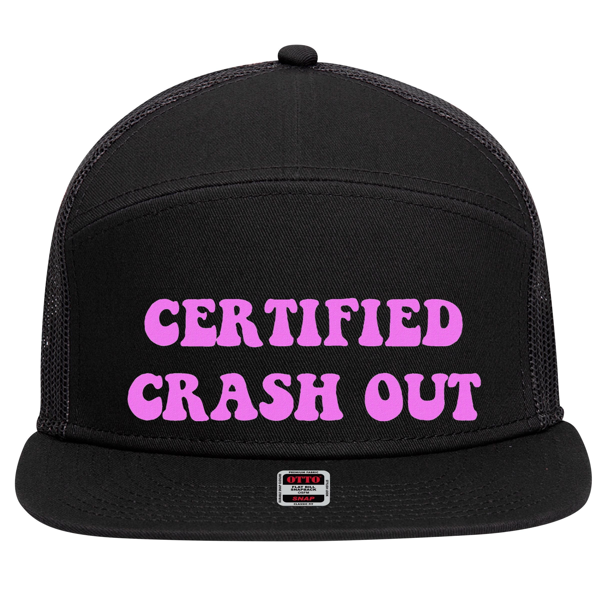 Certified Crash Out 7 Panel Mesh Trucker Snapback Hat
