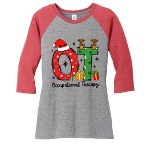 Cute Christmas Ot Occupational Therapy Therapist Merry Ot Xmas Gift Women's Tri-Blend 3/4-Sleeve Raglan Shirt