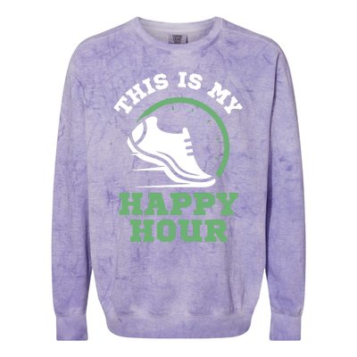 Cross Country Or Run Or This Is My Happy Hour Running Colorblast Crewneck Sweatshirt