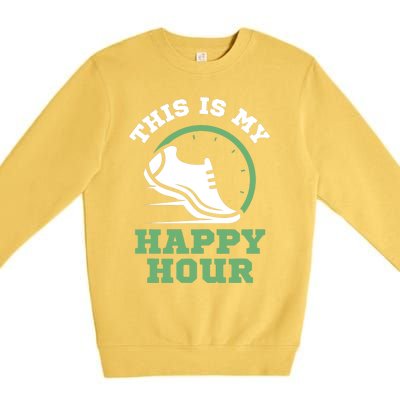 Cross Country Or Run Or This Is My Happy Hour Running Premium Crewneck Sweatshirt