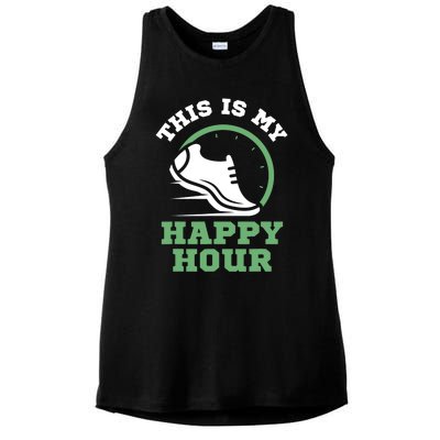 Cross Country Or Run Or This Is My Happy Hour Running Ladies PosiCharge Tri-Blend Wicking Tank