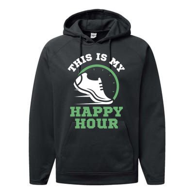 Cross Country Or Run Or This Is My Happy Hour Running Performance Fleece Hoodie