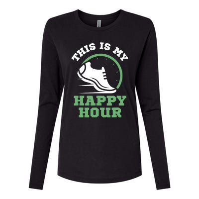 Cross Country Or Run Or This Is My Happy Hour Running Womens Cotton Relaxed Long Sleeve T-Shirt