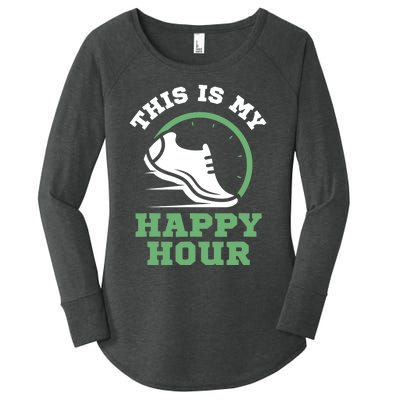 Cross Country Or Run Or This Is My Happy Hour Running Women's Perfect Tri Tunic Long Sleeve Shirt