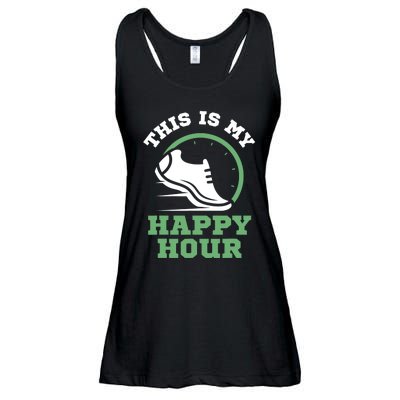 Cross Country Or Run Or This Is My Happy Hour Running Ladies Essential Flowy Tank