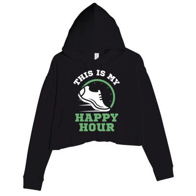 Cross Country Or Run Or This Is My Happy Hour Running Crop Fleece Hoodie