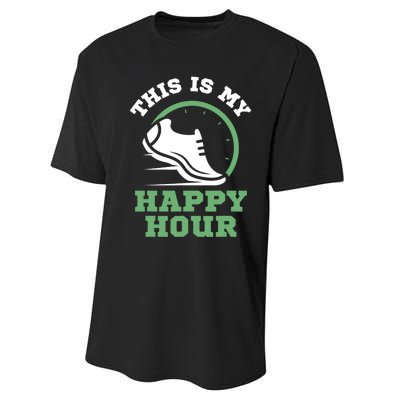 Cross Country Or Run Or This Is My Happy Hour Running Performance Sprint T-Shirt