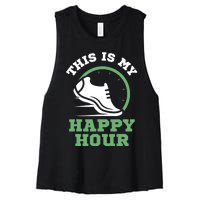 Cross Country Or Run Or This Is My Happy Hour Running Women's Racerback Cropped Tank