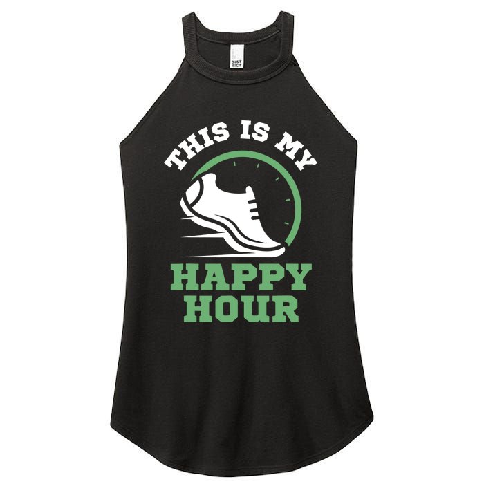 Cross Country Or Run Or This Is My Happy Hour Running Women's Perfect Tri Rocker Tank