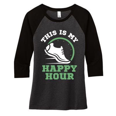 Cross Country Or Run Or This Is My Happy Hour Running Women's Tri-Blend 3/4-Sleeve Raglan Shirt