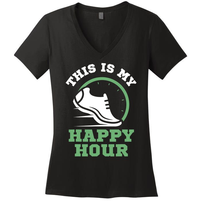 Cross Country Or Run Or This Is My Happy Hour Running Women's V-Neck T-Shirt