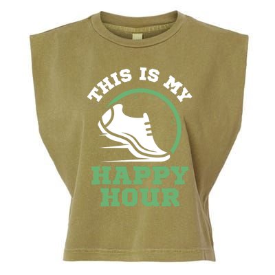 Cross Country Or Run Or This Is My Happy Hour Running Garment-Dyed Women's Muscle Tee