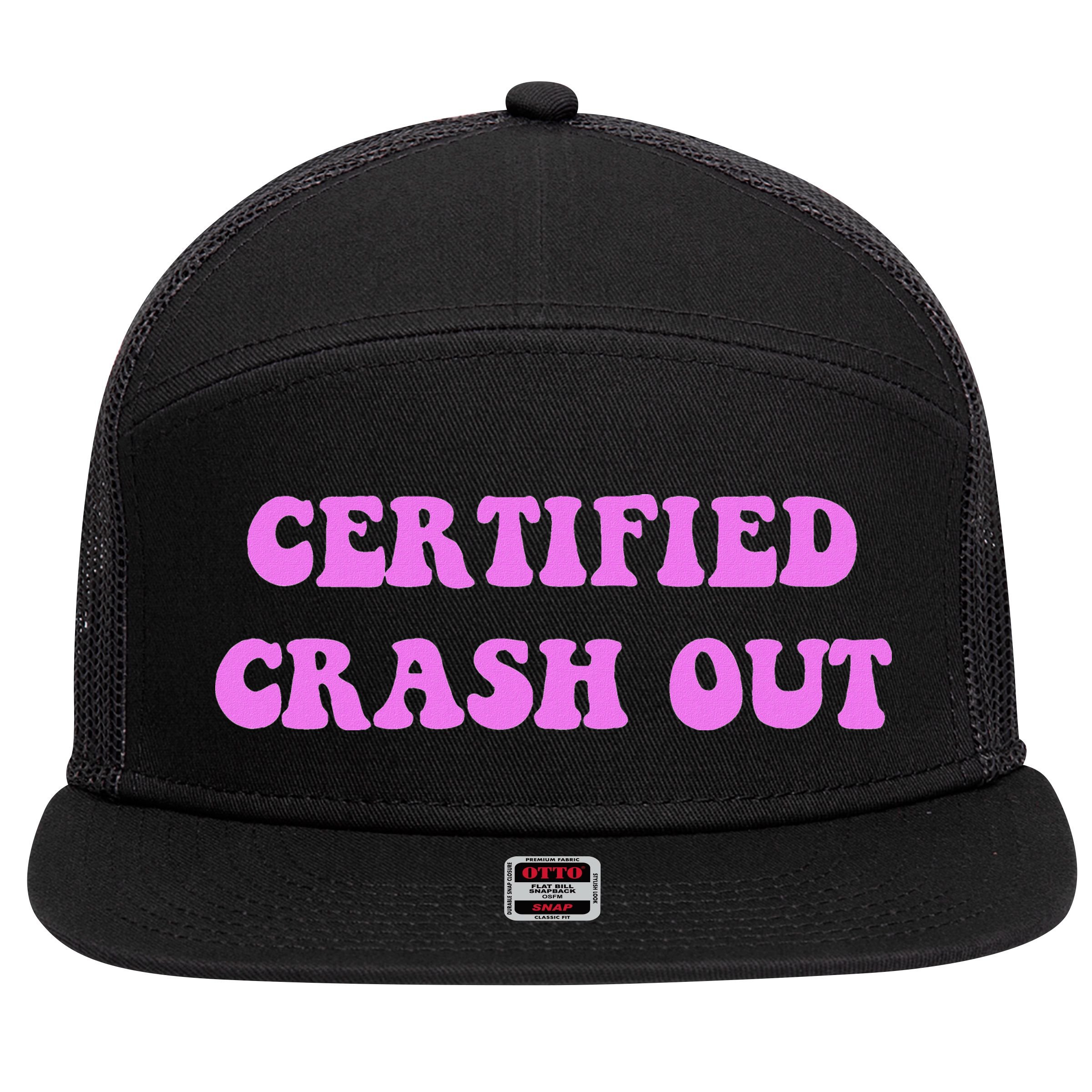 Certified Crash Out 7 Panel Mesh Trucker Snapback Hat