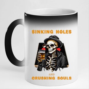 Cornhole 11oz Black Color Changing Mug