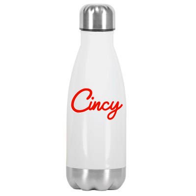 Cincy Cincinnati Ohio Classic Retro Style Vintage Tee Stainless Steel Insulated Water Bottle