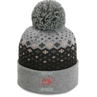 Christmas Check Out My Balls Funny Sarcastic XMas The Baniff Cuffed Pom Beanie