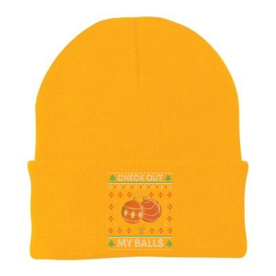 Christmas Check Out My Balls Funny Sarcastic XMas Knit Cap Winter Beanie