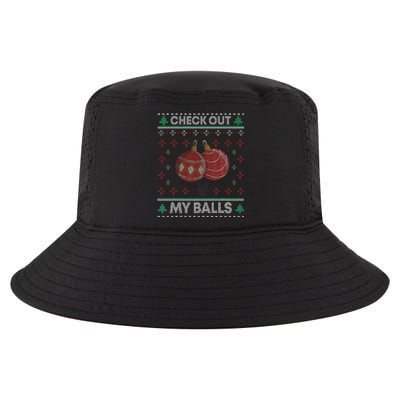 Christmas Check Out My Balls Funny Sarcastic XMas Cool Comfort Performance Bucket Hat