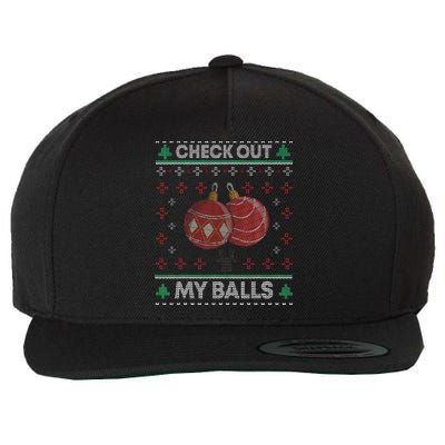 Christmas Check Out My Balls Funny Sarcastic XMas Wool Snapback Cap