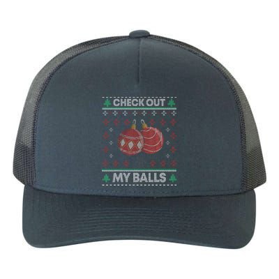 Christmas Check Out My Balls Funny Sarcastic XMas Yupoong Adult 5-Panel Trucker Hat